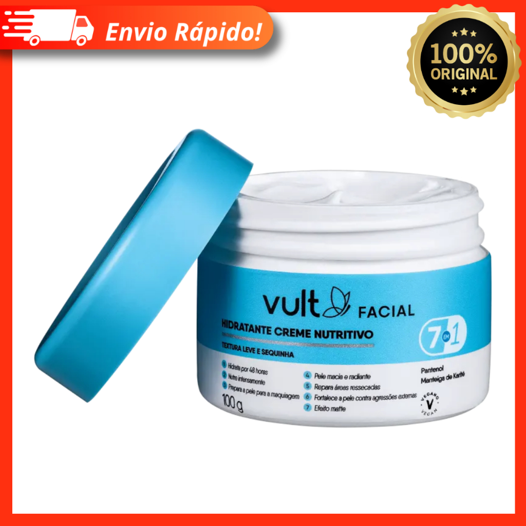 Vult Care Nutritivo - Creme Hidratante Facial 100g - Vult 100% Original