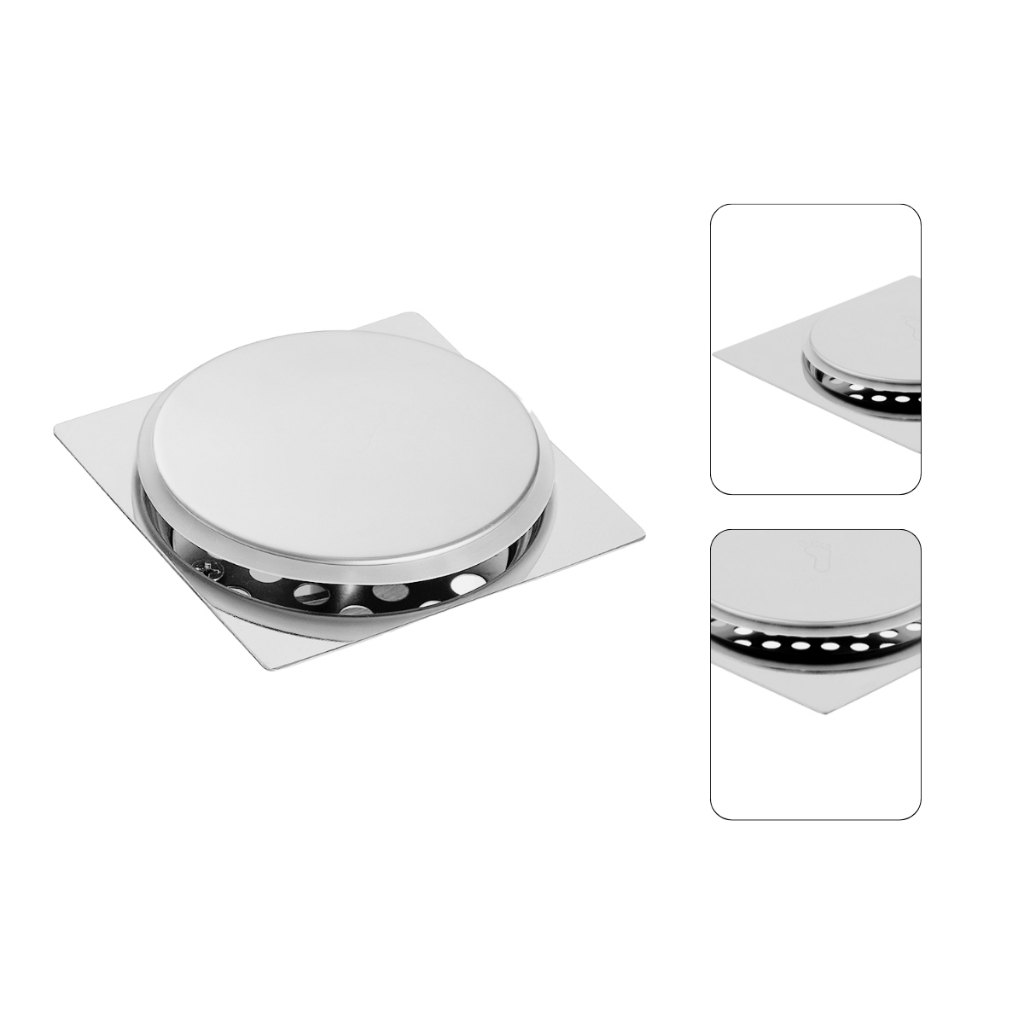 Ralo Click 10x10 Inteligente Cromado Aço Inox Super Luxo - Click Up - Para Piso-Estoque Promocional
