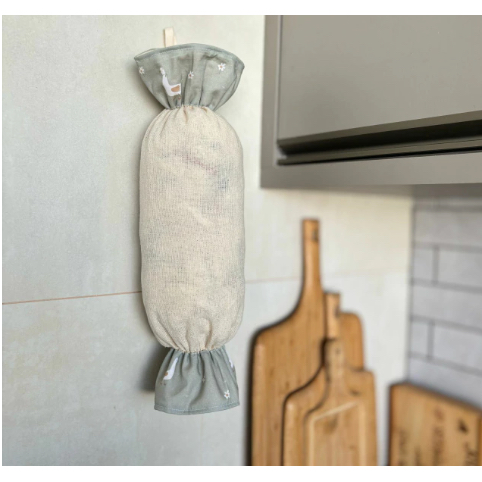 Puxa Saco Cozinha Porta Sacola Plástica 100% Algodão Design Minimalista em Oferta na Shopee