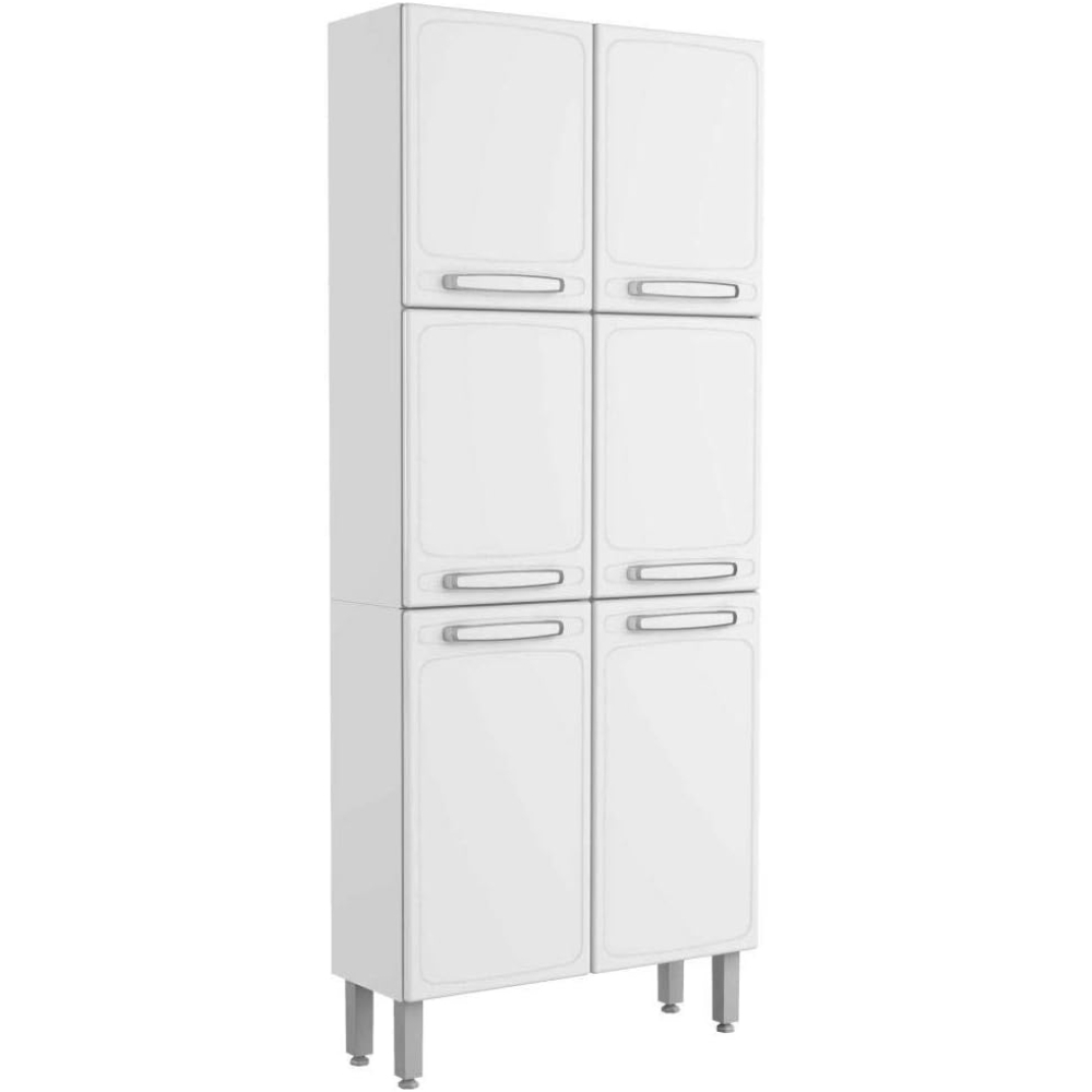 Paneleiro Duplo Bertolini Evidence em Aço com 6 Portas e 5 Prateleiras 80cm Cor Branco