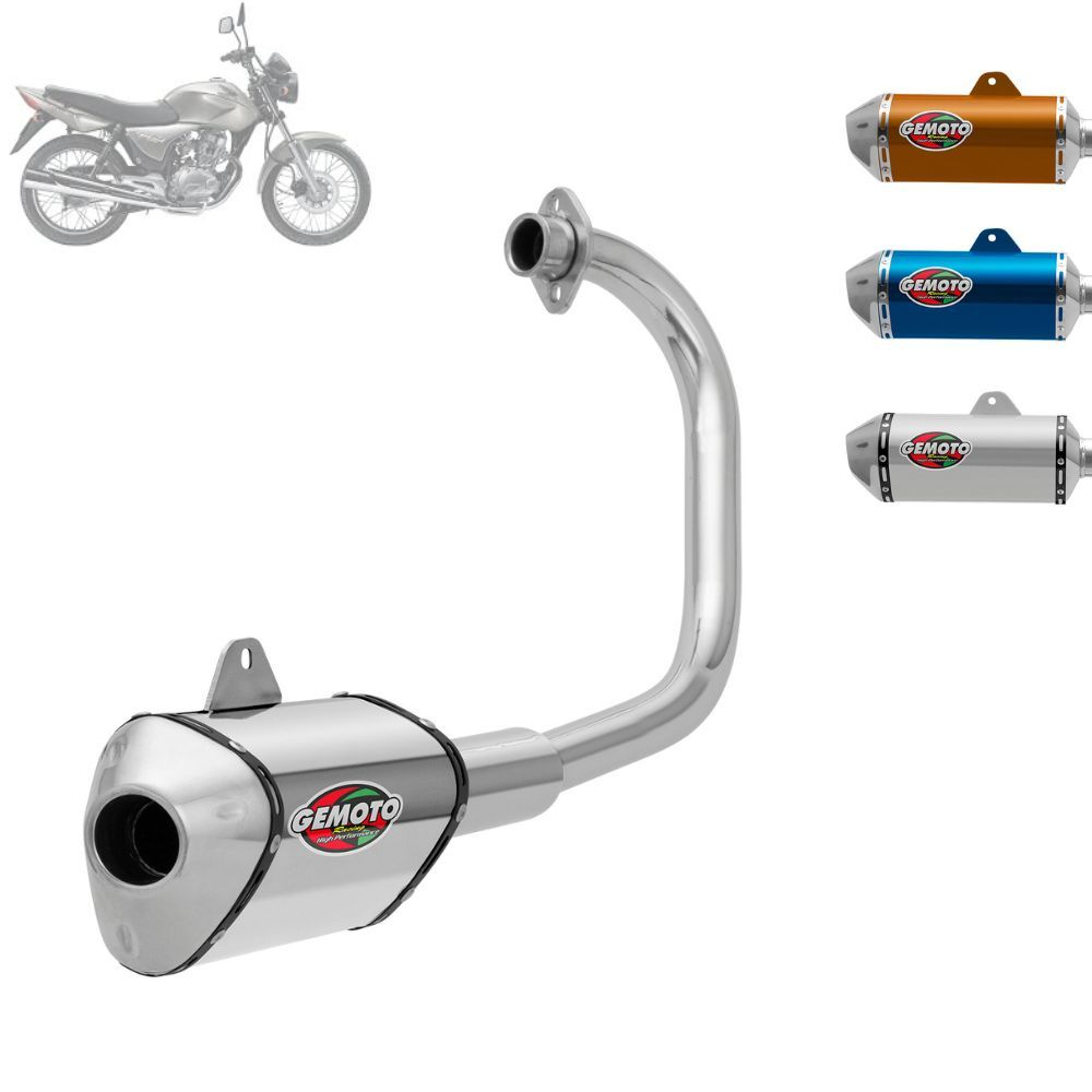 Escapamento Escape Gemoto Racing 3 Trioval para Moto Honda Titan Esd 150 2004 2005 2006 2007 2008 em Oferta na Shopee