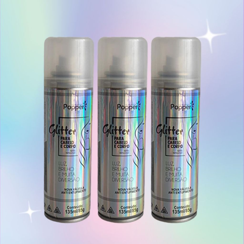 Glitter Holográfico Para Cabelo e Corpo Popper 135ml