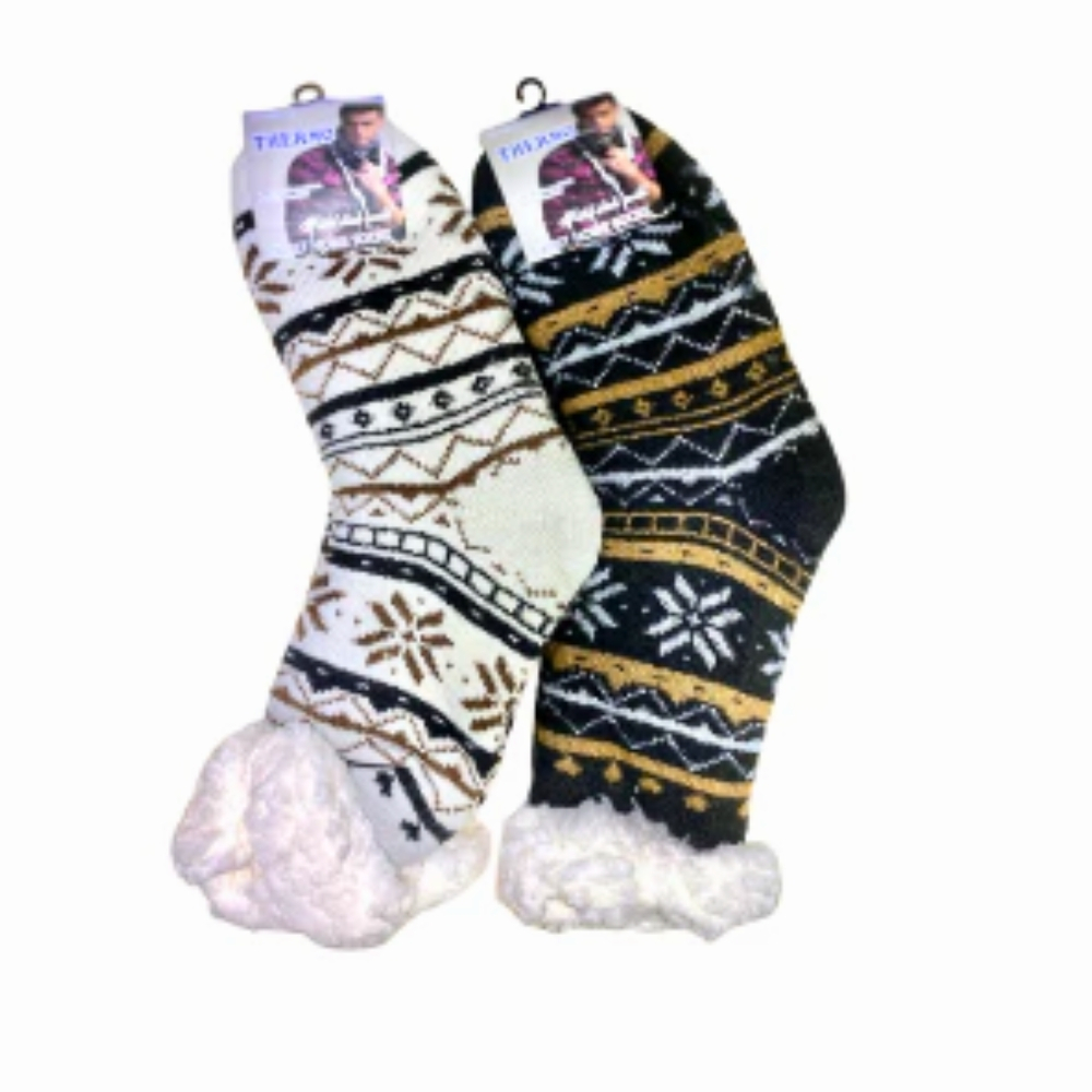 Meia De Lã Longa Feminina Masculino Infantil Cano Alto Inverno Frio extremo Antiderrapante Termica Roupa