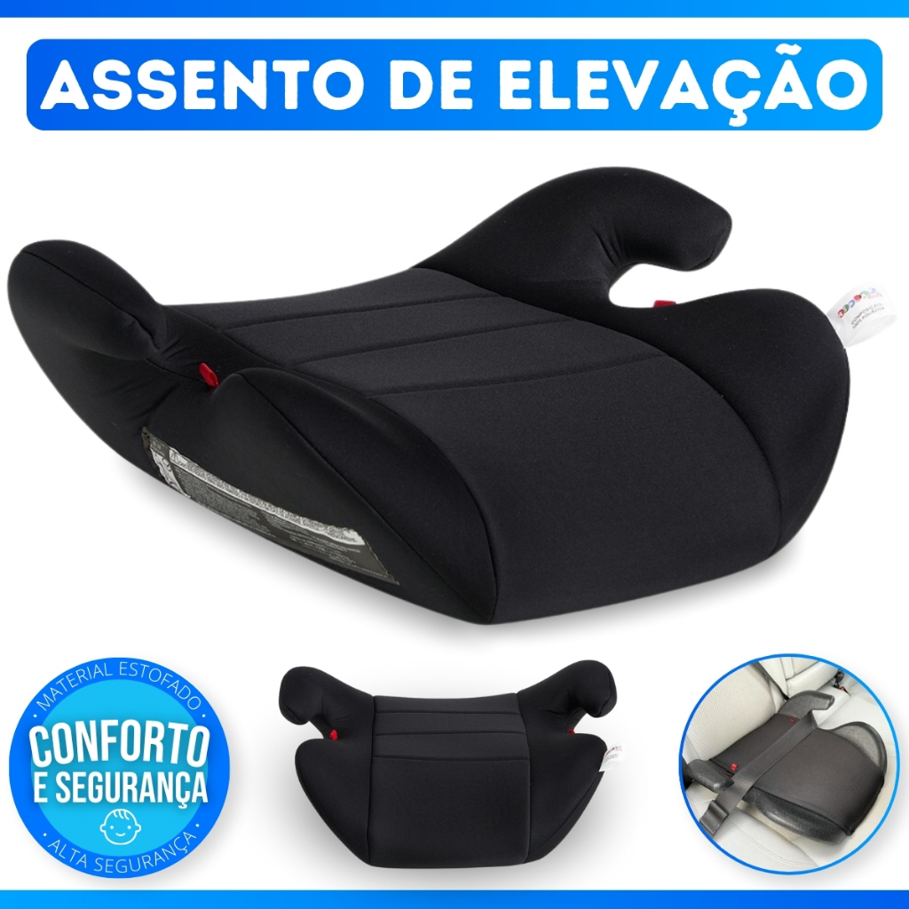 Assento De Carro Infantil Elevação Fit Up Preto Estofado 15 à 36kg - PROMOÇÃO