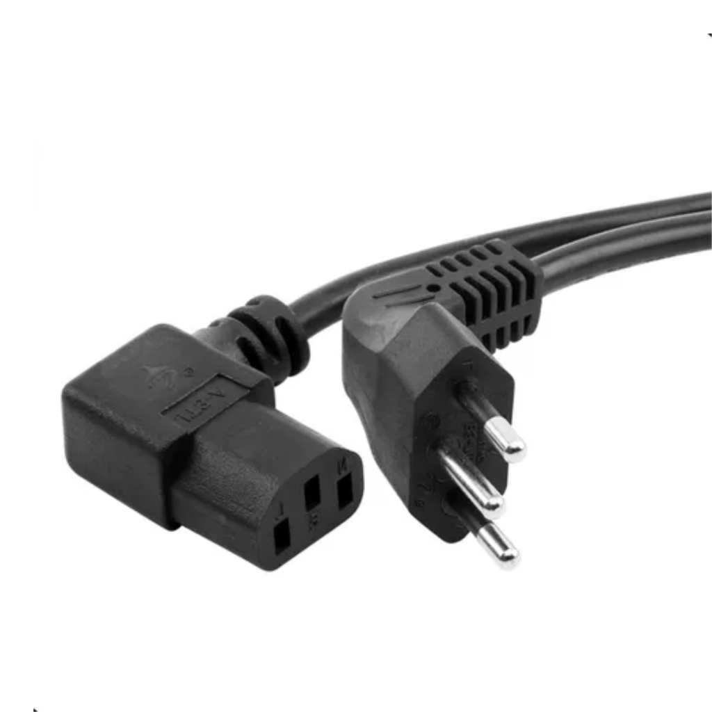 Cabo de Força Tripolar 90 Graus 1.5M Computador Fonte PC Monitor