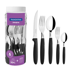 Jogo De Talher Faqueiro Inox Tramontina Ipanema Garfo Faca Colher 30 Peças