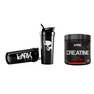 kit Creatina Monohidratada 100% Pura 300g + Coqueteleira Fuse com Rede 700ml Preta - Dark Lab em Oferta na Shopee