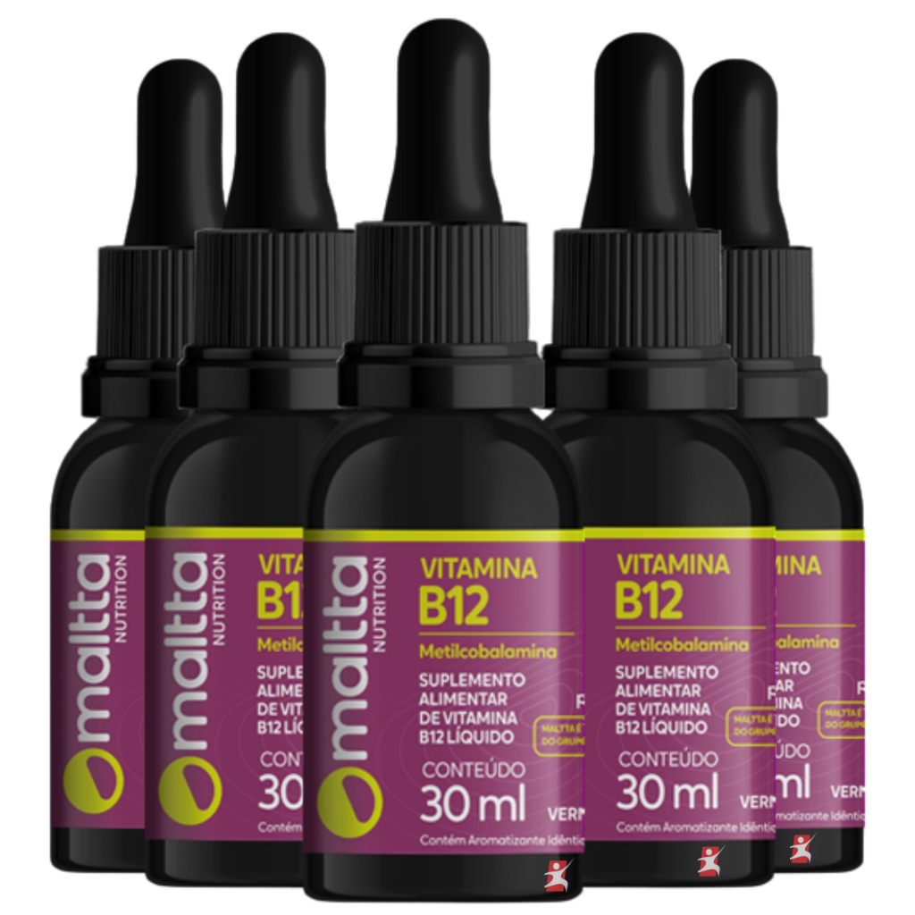 KIT 5 METILCOBALAMINA ALTO TEOR DE VITAMINA B12 1 GOTA DIA TOTAL 90ML 2140 DOSES – DUOM: MALTTA NUTRITION