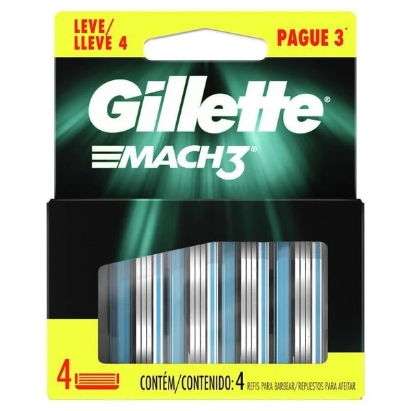 Aparelho de barbear Gillette MACH 3  Refil 16 Unidades