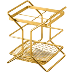 Porta Talheres Escorredor De Cozinha Bancada Aramado com Divisórias Luxo Dourado Gold Arthi