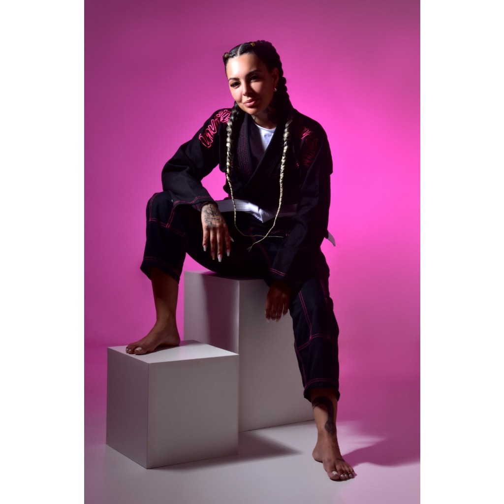 kimono Jiu Jitsu Feminino Kimono Trançado Azul Preto ou Branco Envio Já!