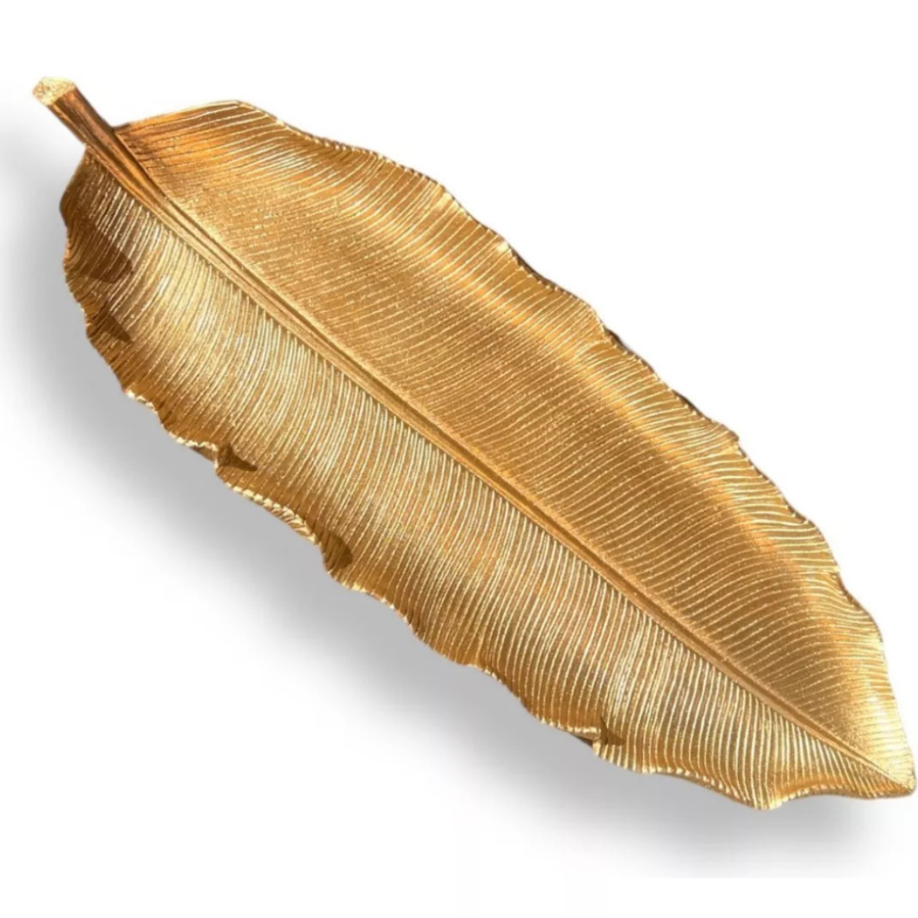 Bandeja Decorativa Folha em Resina – Centro de Mesa Elegante e Sofisticado em Oferta na Shopee