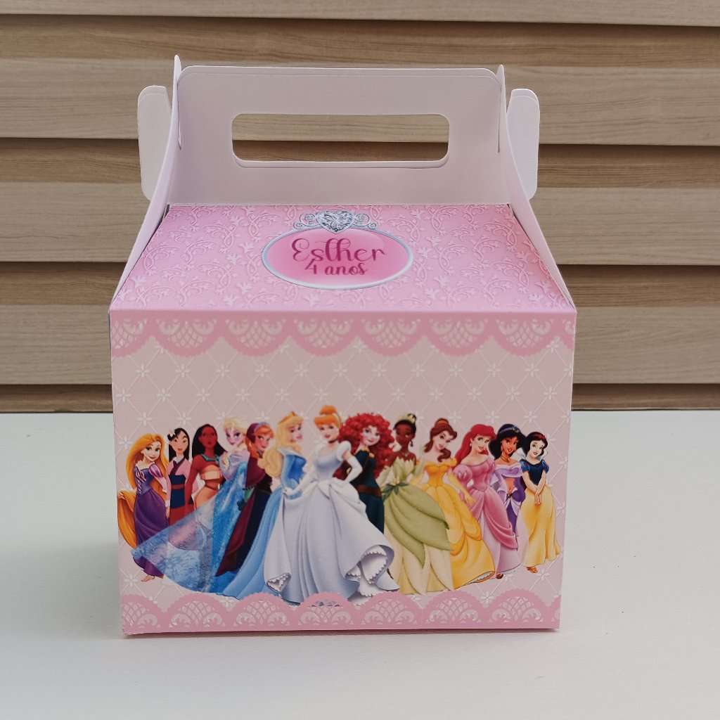Maletinha Festa Infantil Princesas Personalizada – Lembrancinha Tamanho G
