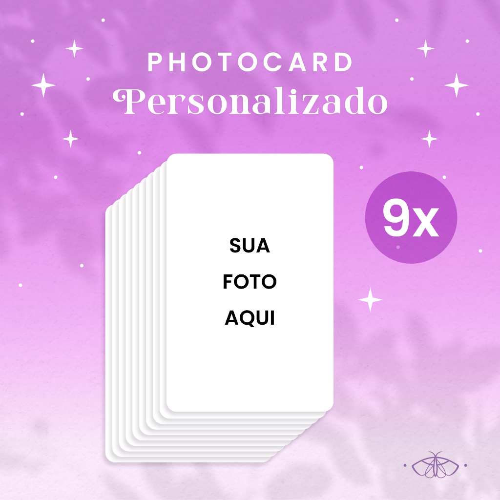 Kit 9 Photocard Personalizado K-pop Fanmade • Sua Foto no Seu Estilo • Foto Fofa pra STAY, ARMY, MOA