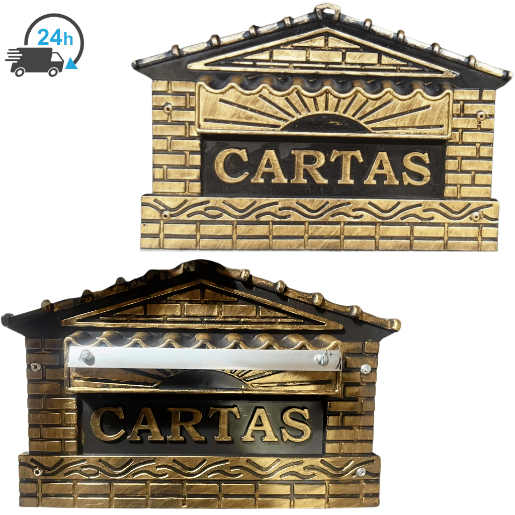 Caixa De Correio Metal e Plastico Caixa De Cartas Casinha Tijolinho Grande Muro e Grade Caixa Cartas