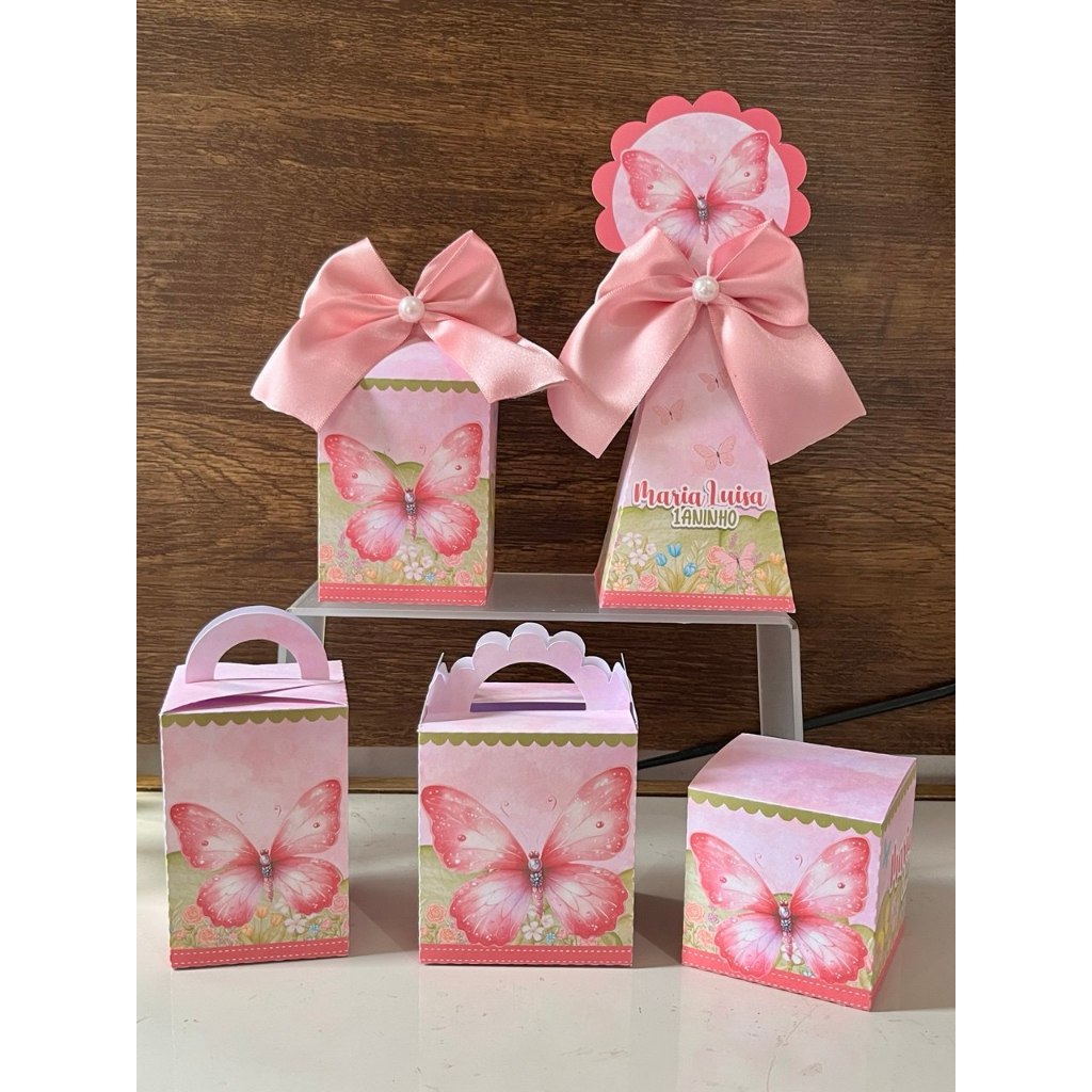 Kit Festa Jardim Borboleta Encantado Caixinhas Personalizadas lembrancinhas para Festas