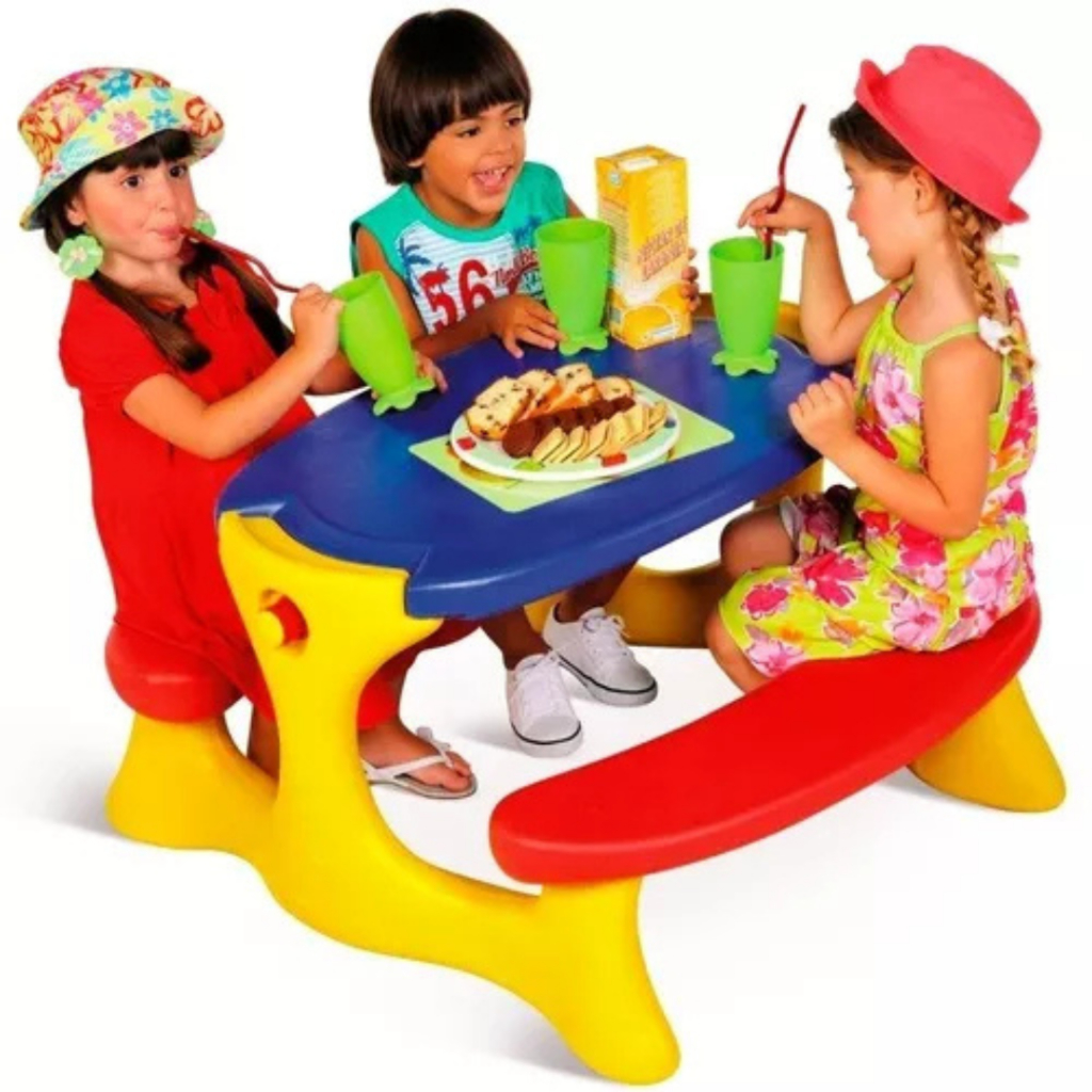 Mesa de Atividades Infantil Bandeirante Recreio com Banco