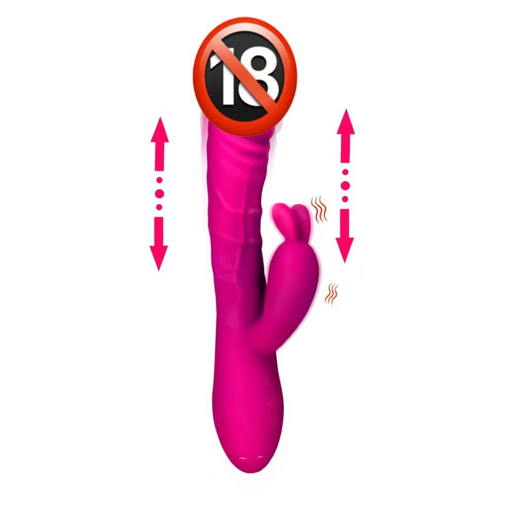 Vibrador Coelho com Pulsação(vai e vem) e Vibração de Ponto G e Clitóris Recarregável 10 velocidades LX-15