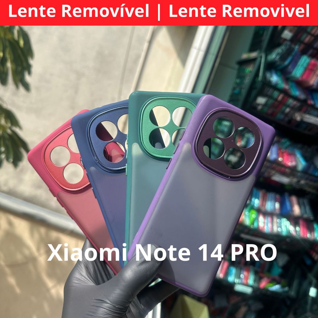 Capa ou Kit Capa + Película Ceramica  Space Colorida Pra Xiaomi Note 14 Pro 4G Acrilico Fosca em Oferta na Shopee