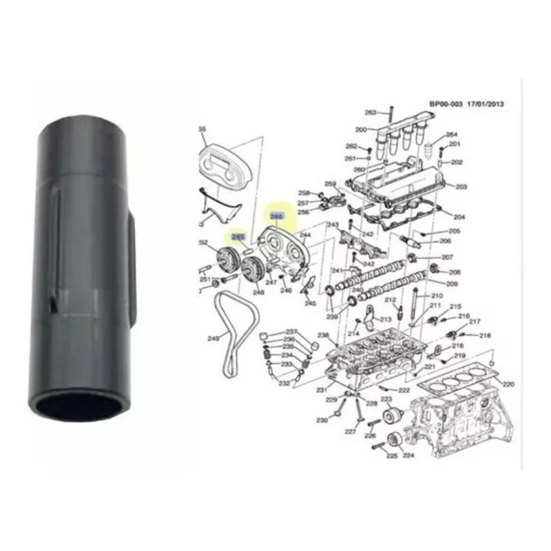 Guia Localizador Engrenagem Comando Gm Cruze Sonic Tracker Chevrolet
