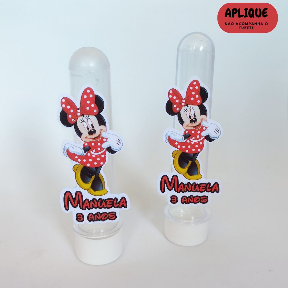 Apliques Personalizados para Tubetes Minnie / Lembrancinhas / Kit Festa infantil Minnie / Aniversário Minnie / Papelaria