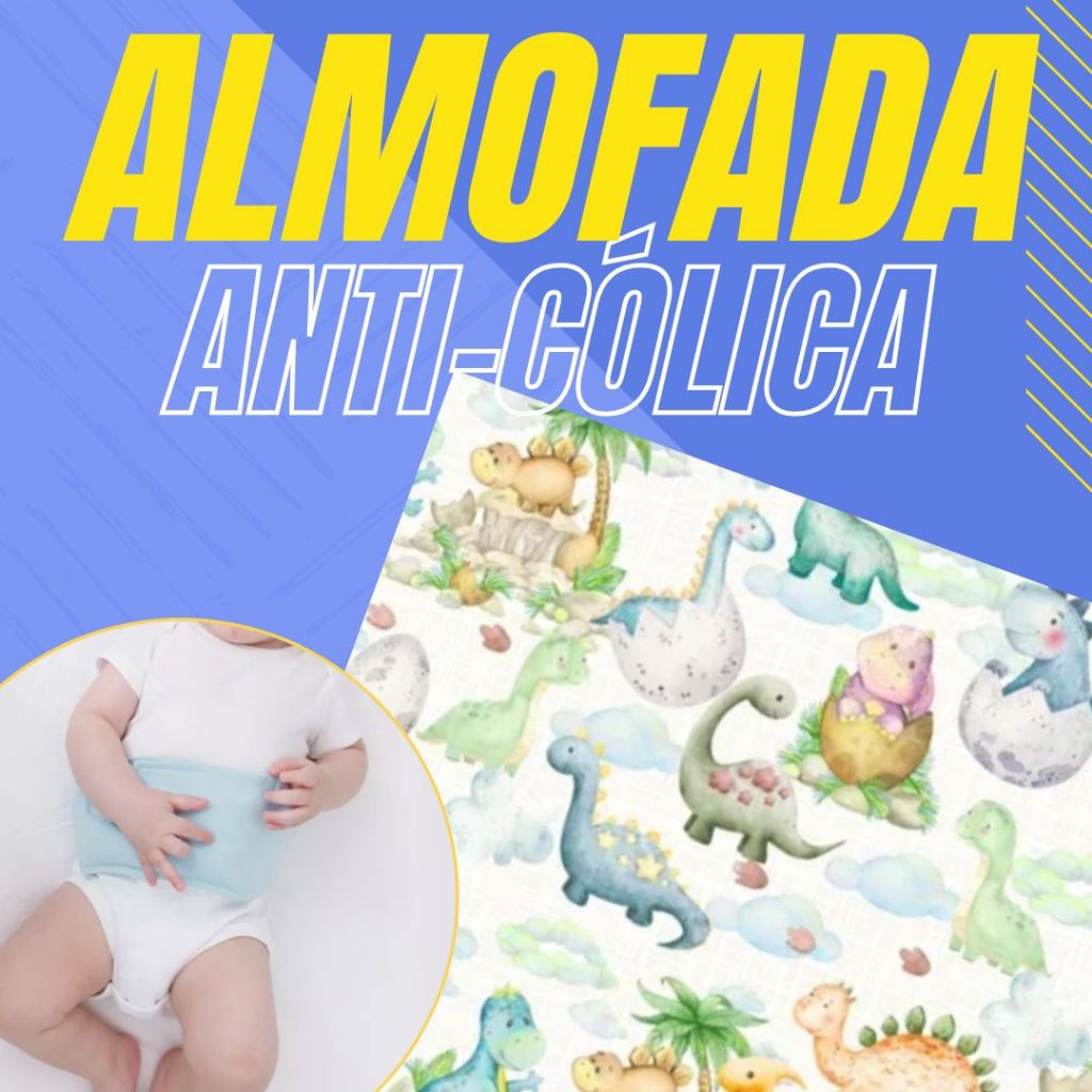 Almofada ANTICÓLICA - Bolsa Térmica de Ervas Sementes para bebê - MUNDO DINO