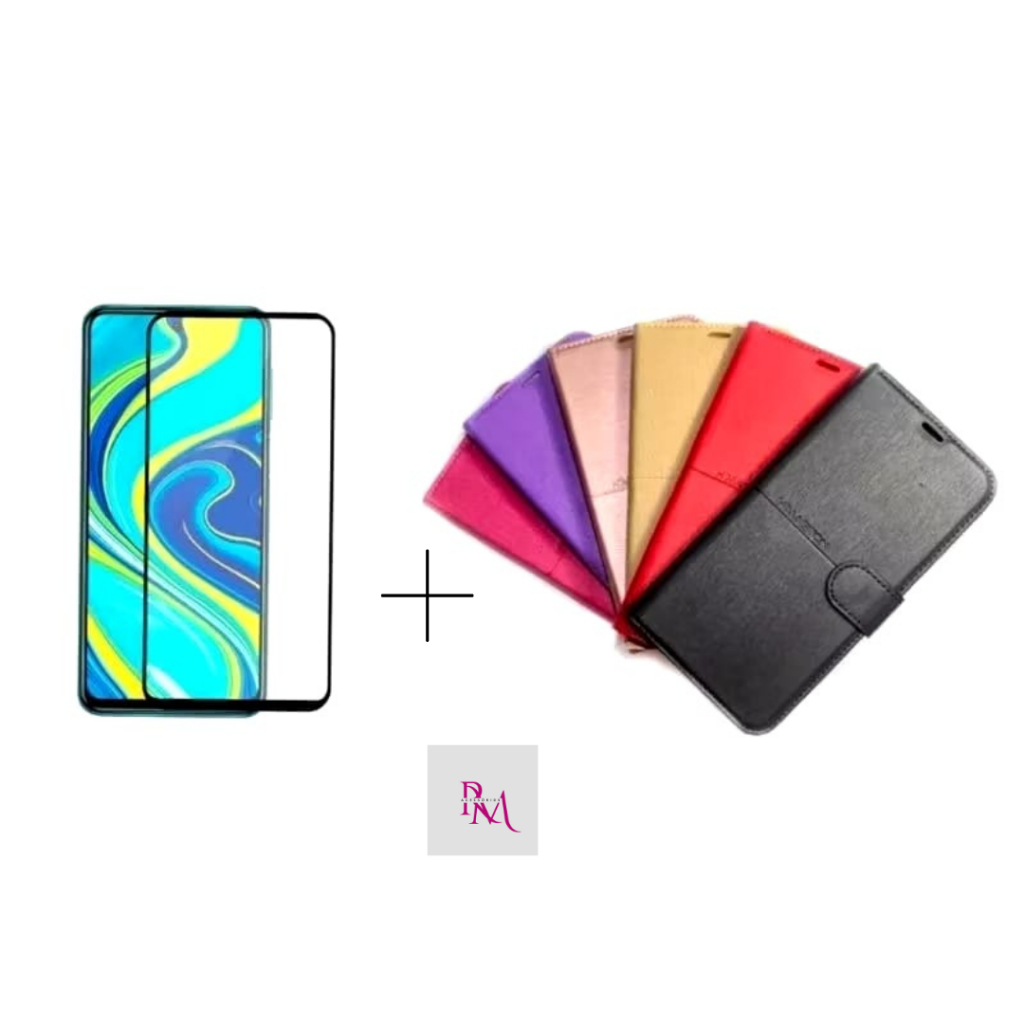 Kit Capa Carteira Flip Cover + Película 3D para Celular LG K10/ K10 Power