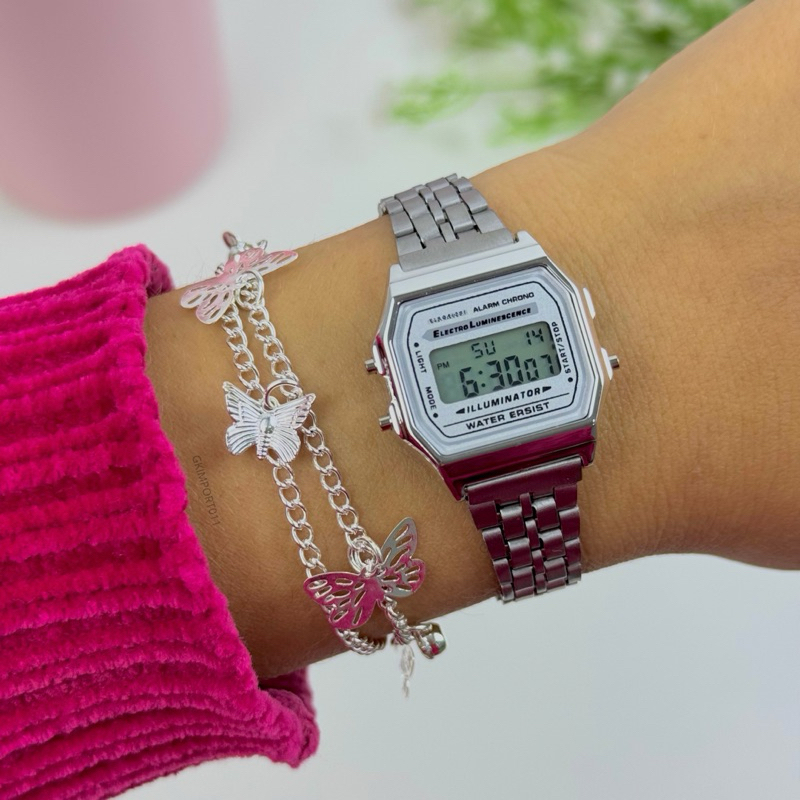 Relógio Retrô Wr MINI Unissex  Digital Led Vintage Feminino