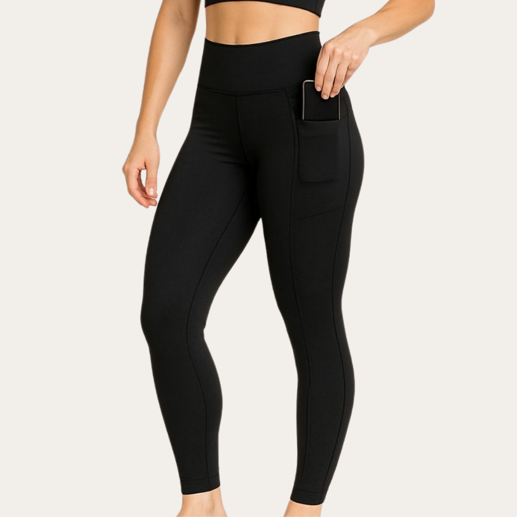 Calça Legging com Bolso Lateral Legging Academia Cintura Alta Legging Zero Transparência Poliamida