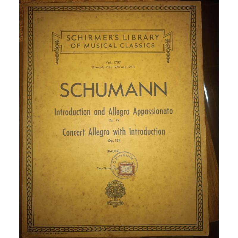 Partitura Antiga Schumann 1946 RARIDADE