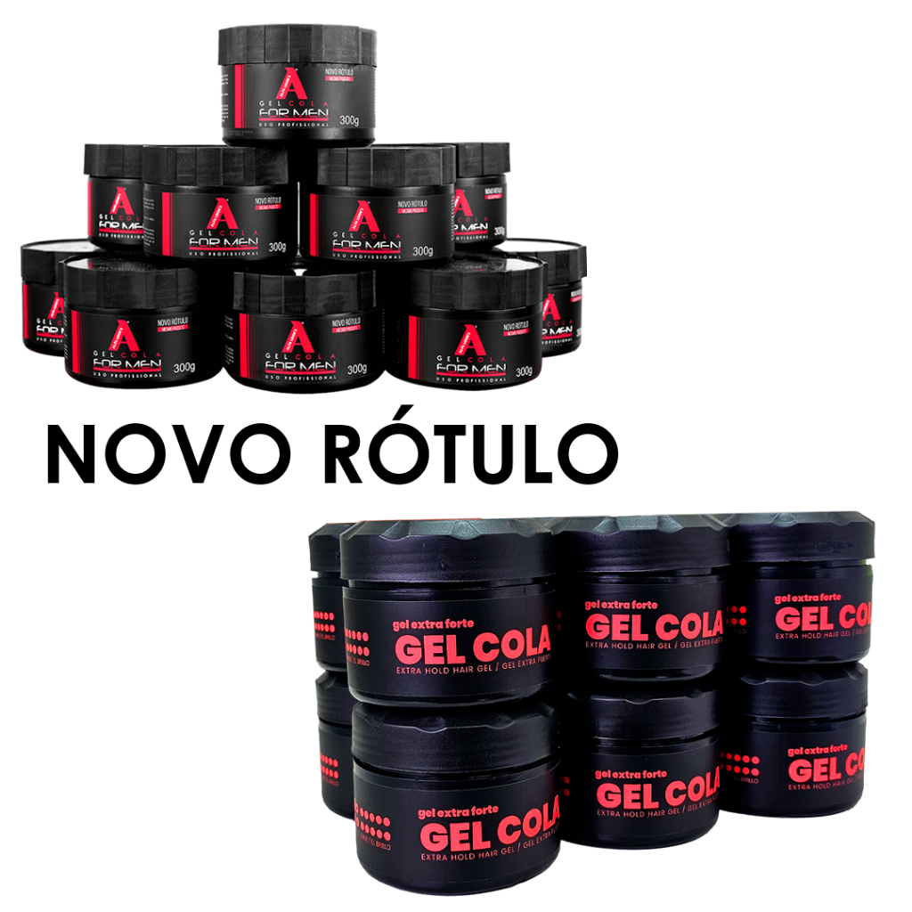 12 Uni Gel Cola Alfa Look's 300gr - Gel Cola Fixador para Cabelo