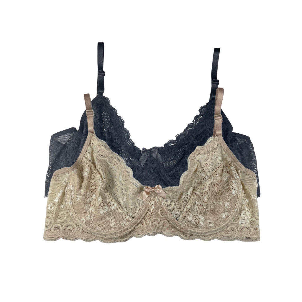 KIT COM DOIS Sutiã de Renda Sensual Sem bojo COM aro Forro de Algodão Conforto e Sustentação - DIVERSAS CORES em Oferta na Shopee