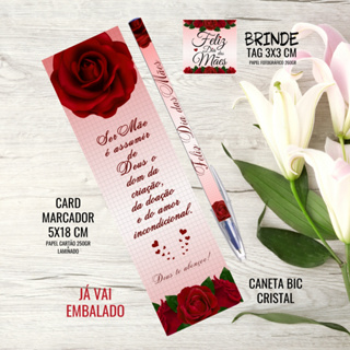 10 Kits Lembrancinha Dia Das Mães Marcador de Pagina Com Caneta e/ou Lápis em Oferta na Shopee