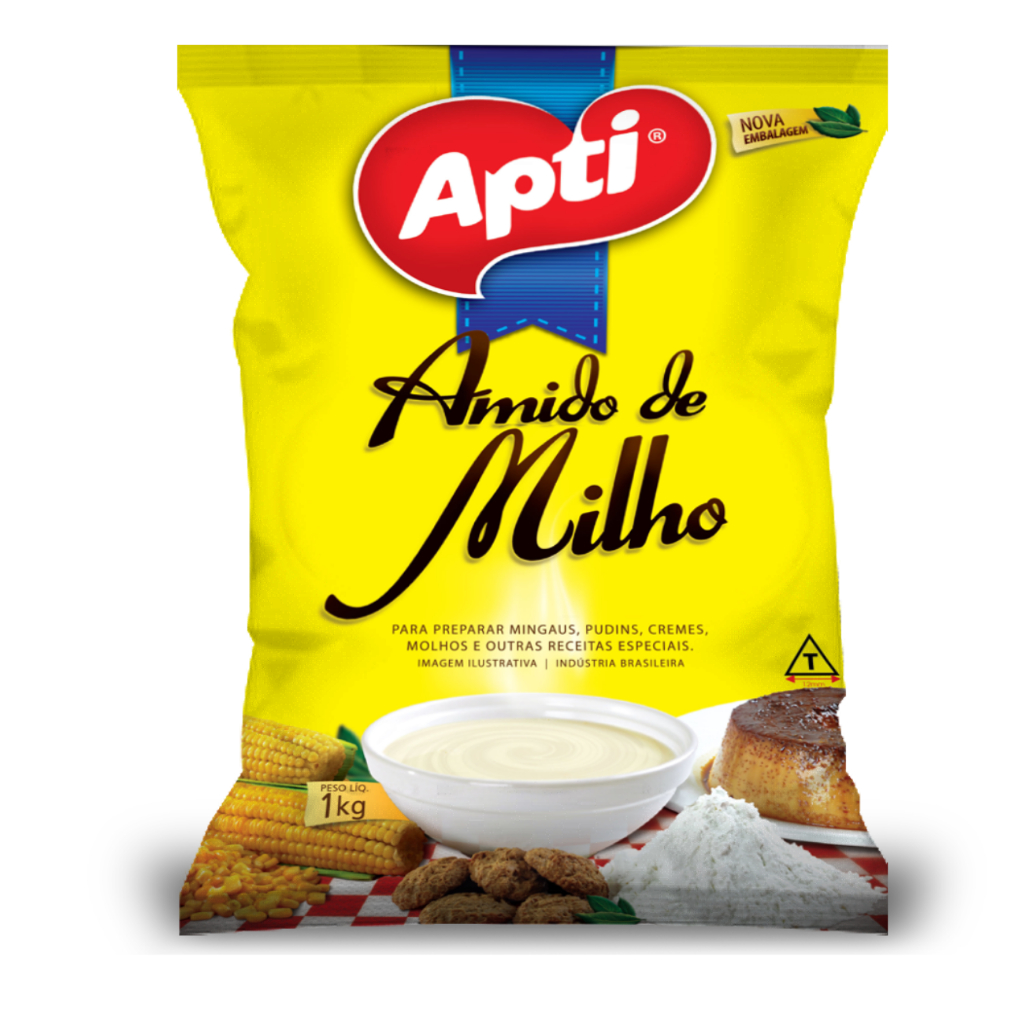 Amido de Milho  Tipo Maizena Pacote 1Kg Apti Cozinha Industrial Restaurante Profissional