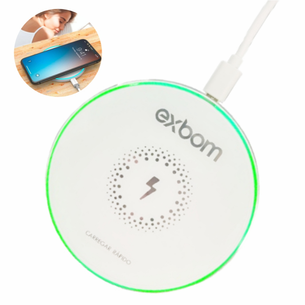 Carregador Base Magnético Led Indução Suporte Carga Celular Sem Fio Turbo Rápido Wireless Cor