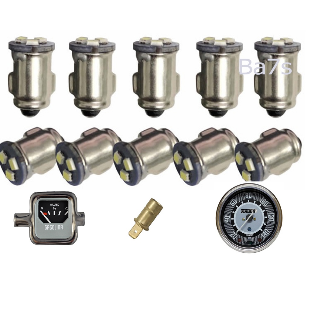 Kit Lampada Painel Led Ba7s marcador de gasolina fusca Bugre Puma até 75