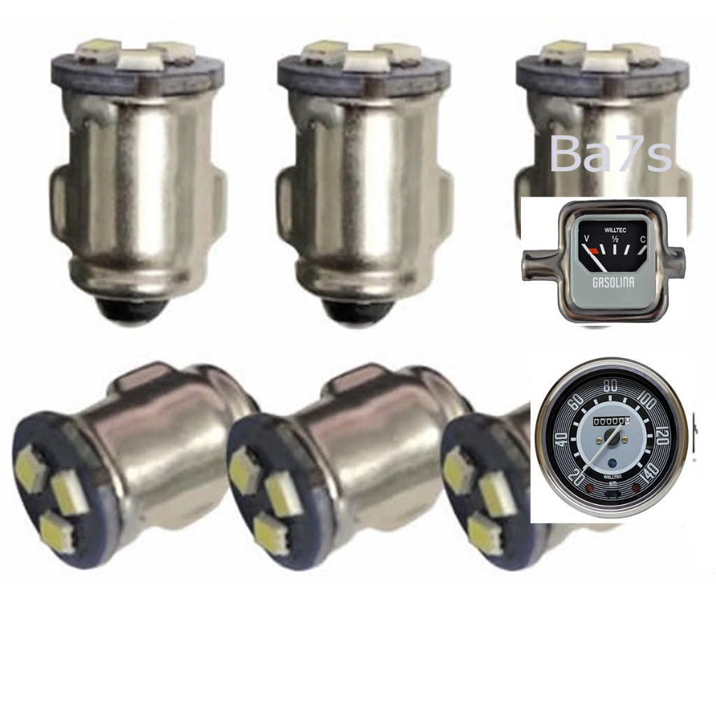 Kit Lampada Painel Led Ba7s 12V marcador de gasolina fusca Bugre Puma até 75