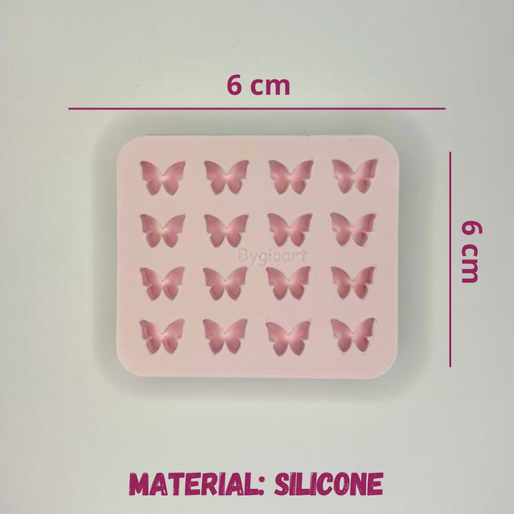 Molde silicone mini borboleta paleta resina epóxi pequeno jóias brinco chaveiro artesanato bisquit