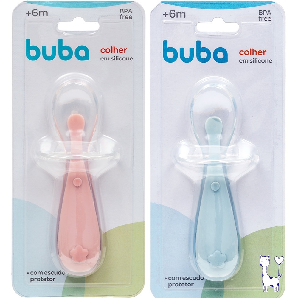 Colher silicone Buba introdução alimentar bebê macia segura prática primeira papinha infantil em Oferta na Shopee