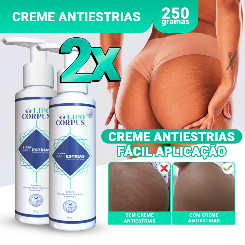 Removedor De Estrias Creme Corporal AntiEstrias  Lipo Corpus 250g - Ação Poderosa