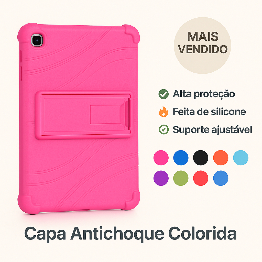Capa Anti impacto Colorida para Tablet Samsung Apple A7 LITE T220 T500 TAB A T290 A8 IPad 5 6 10 11 em Oferta na Shopee