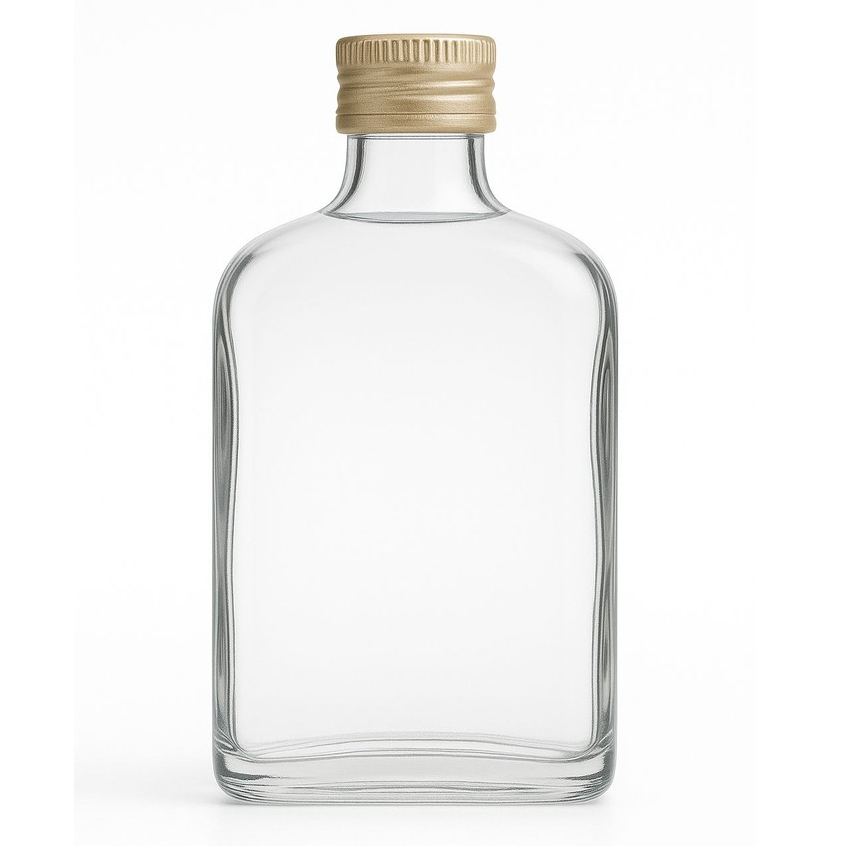 Garrafa de Vidro 200ml para Whisky/Whiskey – Kit com 1, 4 ou 6 Un - C/ Tampa em Oferta na Shopee