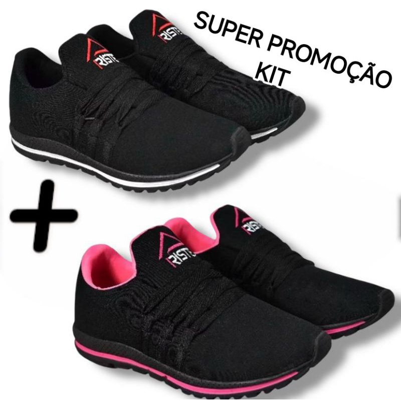 Kit 2 Tênis Academia Caminhada Treino