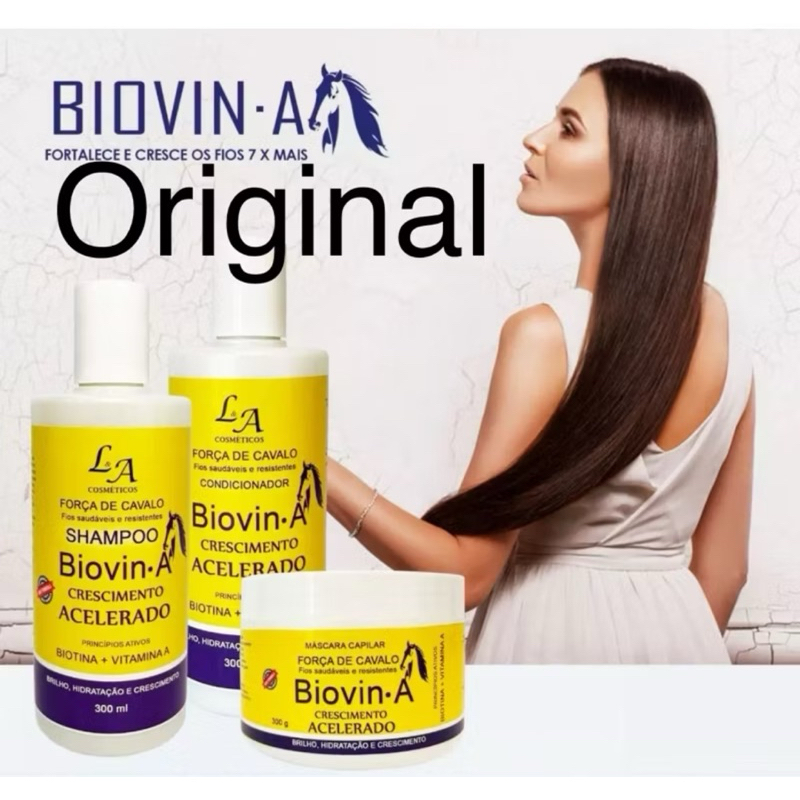 Kit Biovin A Crescimento Acelerado Capilar Hidratante Anti Queda Shampoo Condicionador e Máscara em Oferta na Shopee