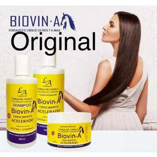 Kit Biovin A Crescimento Acelerado Capilar Hidratante Anti Queda Shampoo Condicionador e Máscara em Oferta na Shopee
