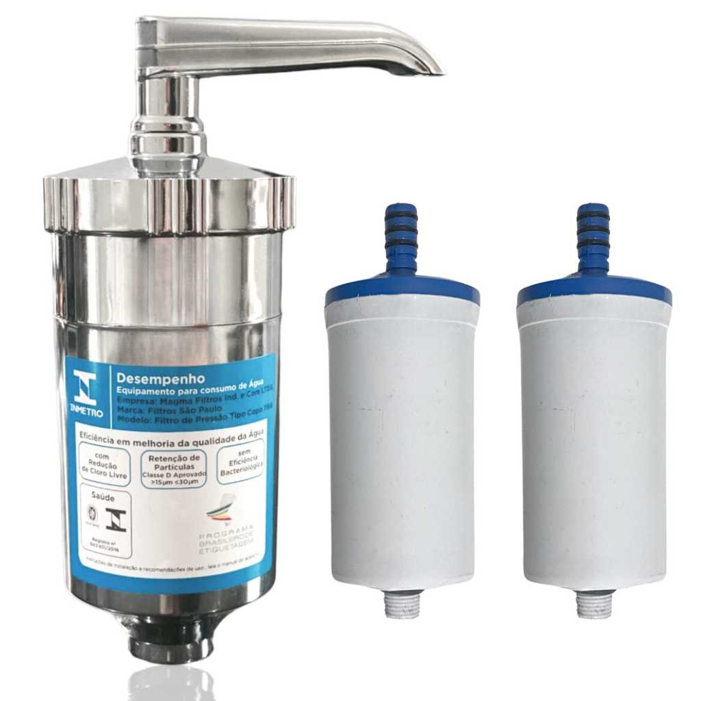 Copo Filtro Abs Torneira Cozinha Gourmet Pia + 2 Refil Carvão Ativado