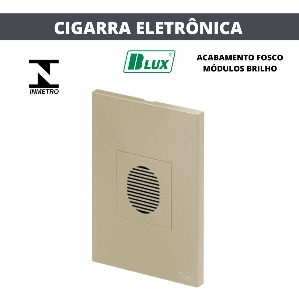 CONJUNTO CAMPAINHA CIGARRA ELETRÔNICA RECTA SATIN AREIA BLUX 4X2