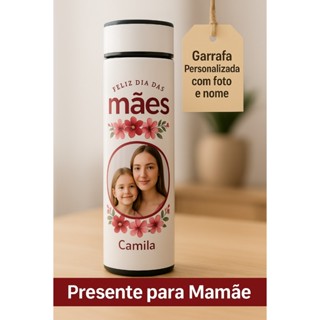 Garrafa Térmica Café Suco Água 500ml Personalizada com Foto e Nome –  Presente Dia das Mãe...