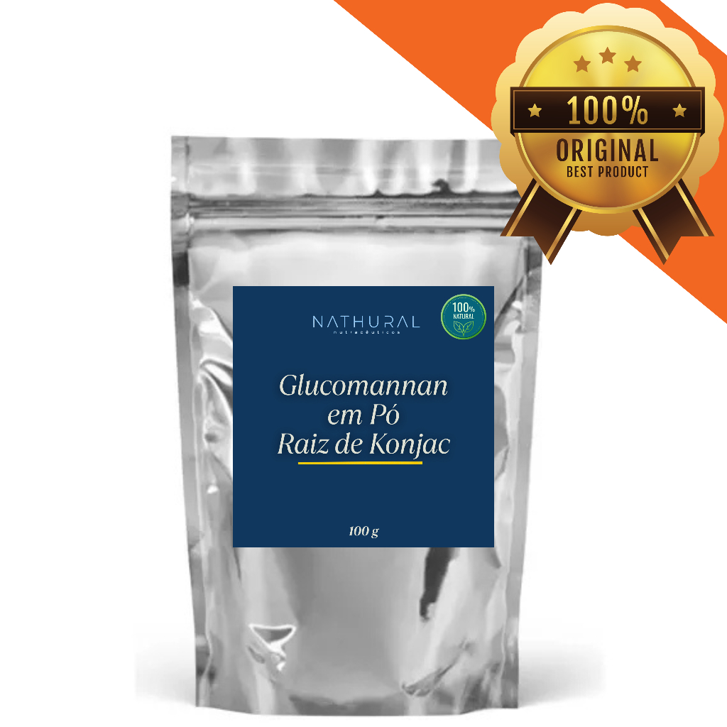 Glucomannan em Pó Puro Premium 100g - Glucomanano em Pó - Glucomanan - Raiz de Konjac