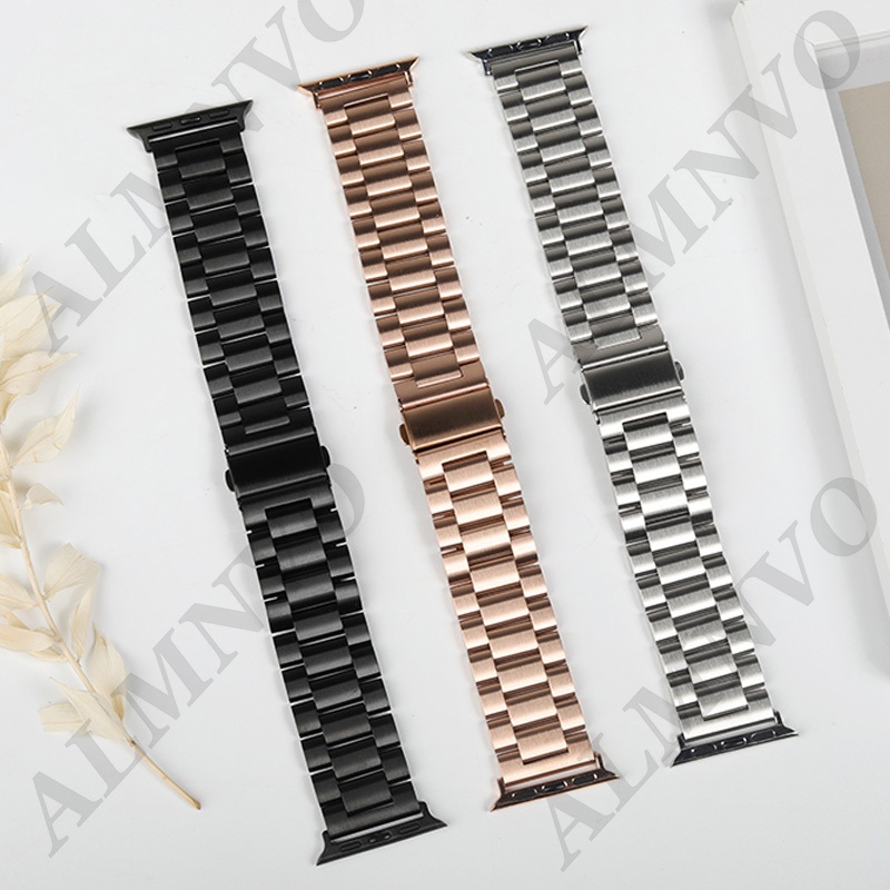 Pulseira de Aços Inoxidáveis para iwatch Apple Watch SE Ultra 3 2 series 11 10 9